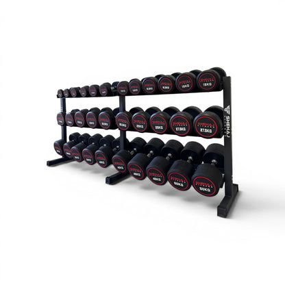 Round Dumbbell 2.5kg-50kg Set & 3 Tier Rack Full Home Gym Weights Training