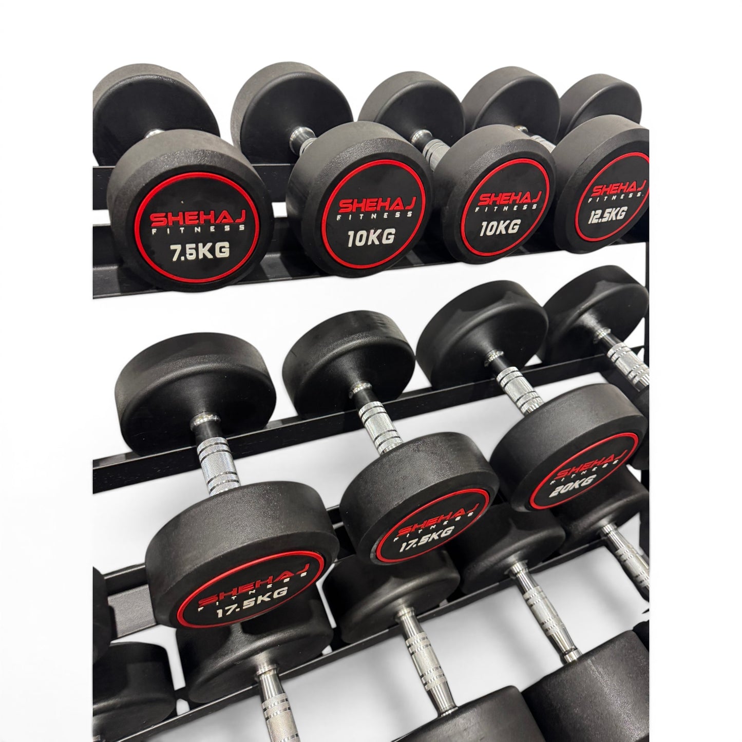 Round Dumbbell 5kg-35kg Set & 3 Tier Rack Full Home Gym Weights Training