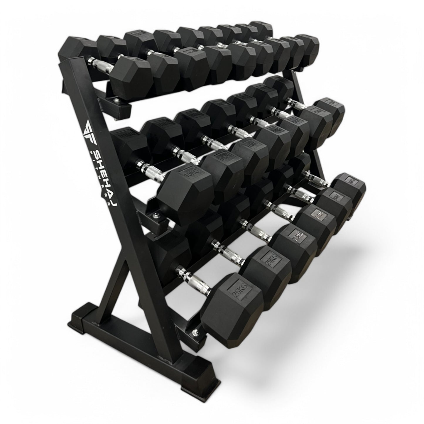 Shehaj Fitness Hex Rubber Dumbbell Pairs