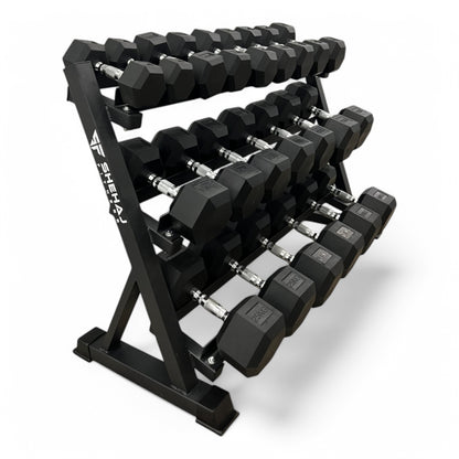 Shehaj Fitness Hex Rubber Dumbbell Pairs