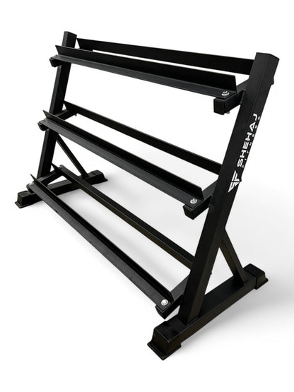 5–30kg Hex Dumbbell Set with 3-Tier Rack – 11 Pairs in 2.5kg
