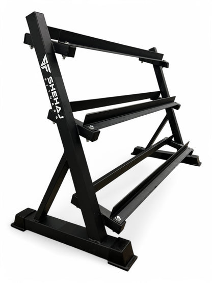 5–30kg Hex Dumbbell Set with 3-Tier Rack – 11 Pairs in 2.5kg