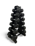 5–20kg Hex Dumbbell Set with Vertical Rack – 6 Pairs