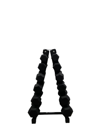 5–20kg Hex Dumbbell Set with Vertical Rack – 6 Pairs