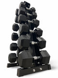 5–20kg Hex Dumbbell Set with Vertical Rack – 6 Pairs
