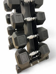 5–20kg Hex Dumbbell Set with Vertical Rack – 6 Pairs
