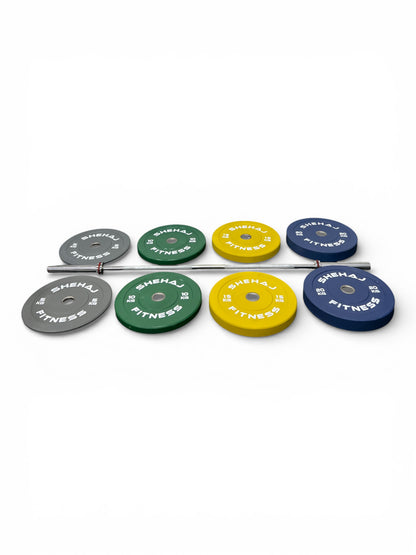 Coloured Bumper Olympic Weight Plates – Essential 5kg 10kg 15kg 20kg 25kg 100/15