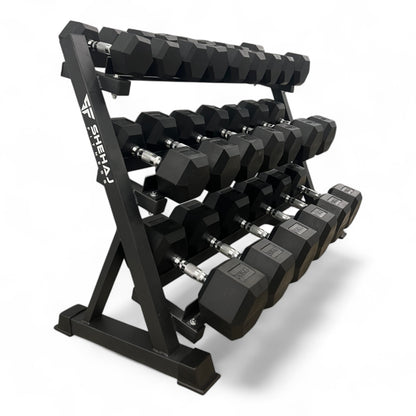 Shehaj Fitness Hex Rubber Dumbbell Pairs