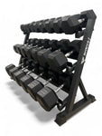 5–40kg Hex Dumbbell Set with 3-Tier Rack- 11 Pairs