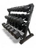5–40kg Hex Dumbbell Set with 3-Tier Rack- 11 Pairs