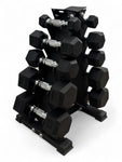 1–5kg Hex Dumbbell Set 5 Pairs with Mini Vertical Rack Stand Home Gym Weights
