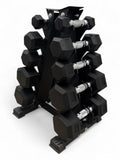 1–5kg Hex Dumbbell Set 5 Pairs with Mini Vertical Rack Stand Home Gym Weights