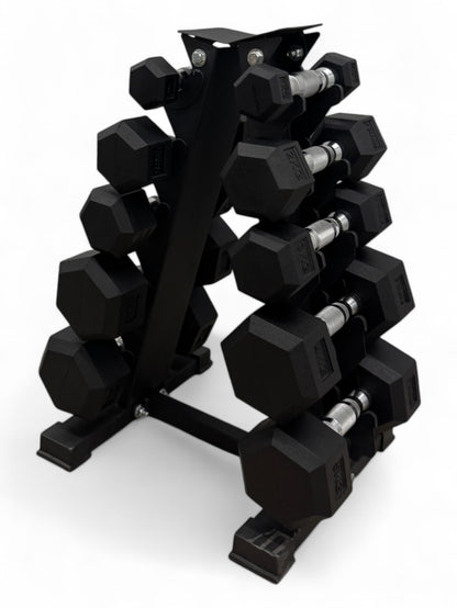 1–5kg Hex Dumbbell Set 5 Pairs with Mini Vertical Rack Stand Home Gym Weights