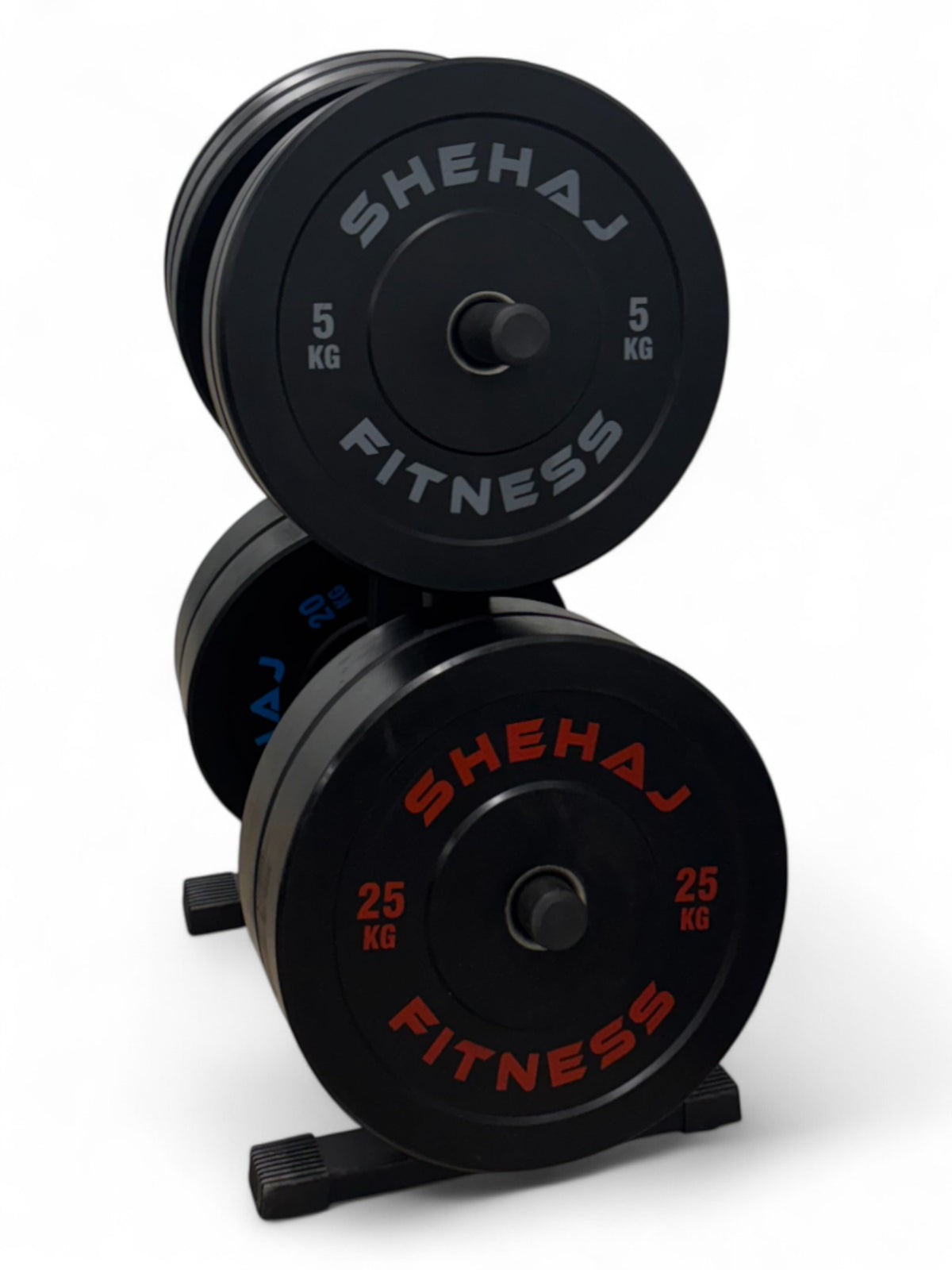 150KG Bumper Plate Set Olympic Rubber Weight Plates with Weight Tree Rack Gym