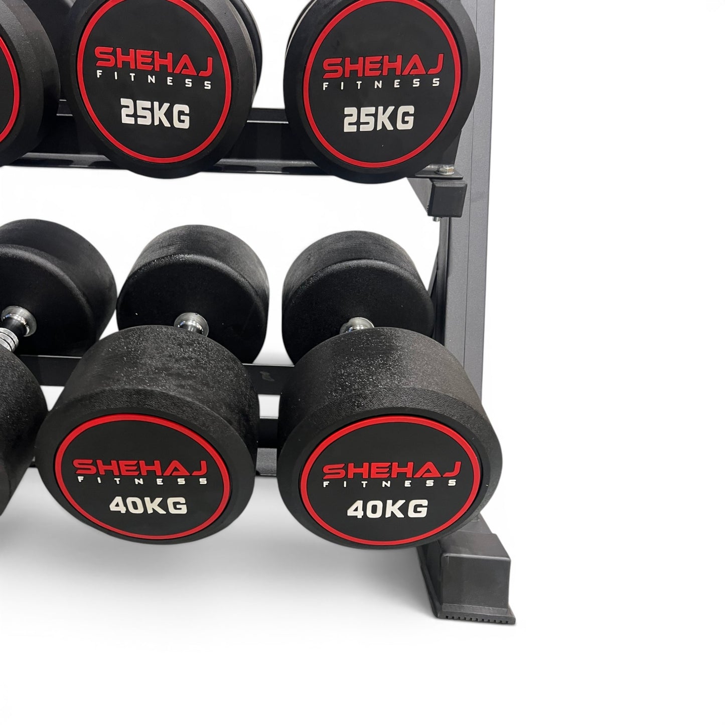 Round Dumbbell 5kg-40kg Set & 3 Tier Rack Full Home Gym Weights Training