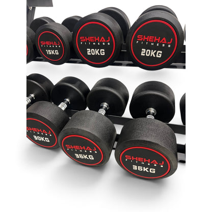 Round Dumbbell 5kg-40kg Set & 3 Tier Rack Full Home Gym Weights Training