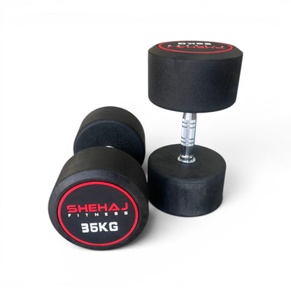Round Dumbbells Cast Iron Rubber Encased 2.5kg-30kg Home Gym Weights Set Pairs