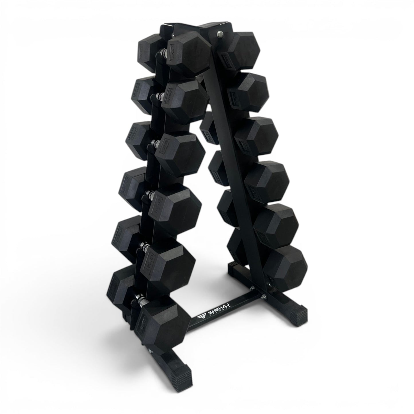 Hex Dumbbells 8kg-18kg Set Pair with Dumbbell Rack Full Home Gym Storage Stand