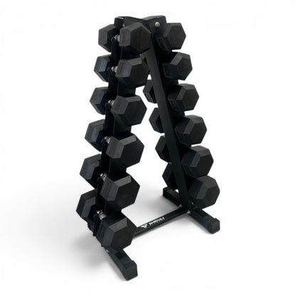 Hex Dumbbells 8kg-18kg Set Pair with Dumbbell Rack Full Home Gym Storage Stand