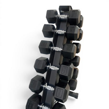 Hex Dumbbells 8kg-18kg Set Pair with Dumbbell Rack Full Home Gym Storage Stand