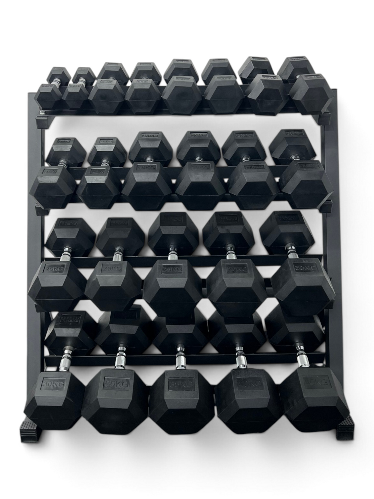Hex Dumbbell 2.5kg-40kg Set & 4 Tier Rack Full Home Gym Weights Training