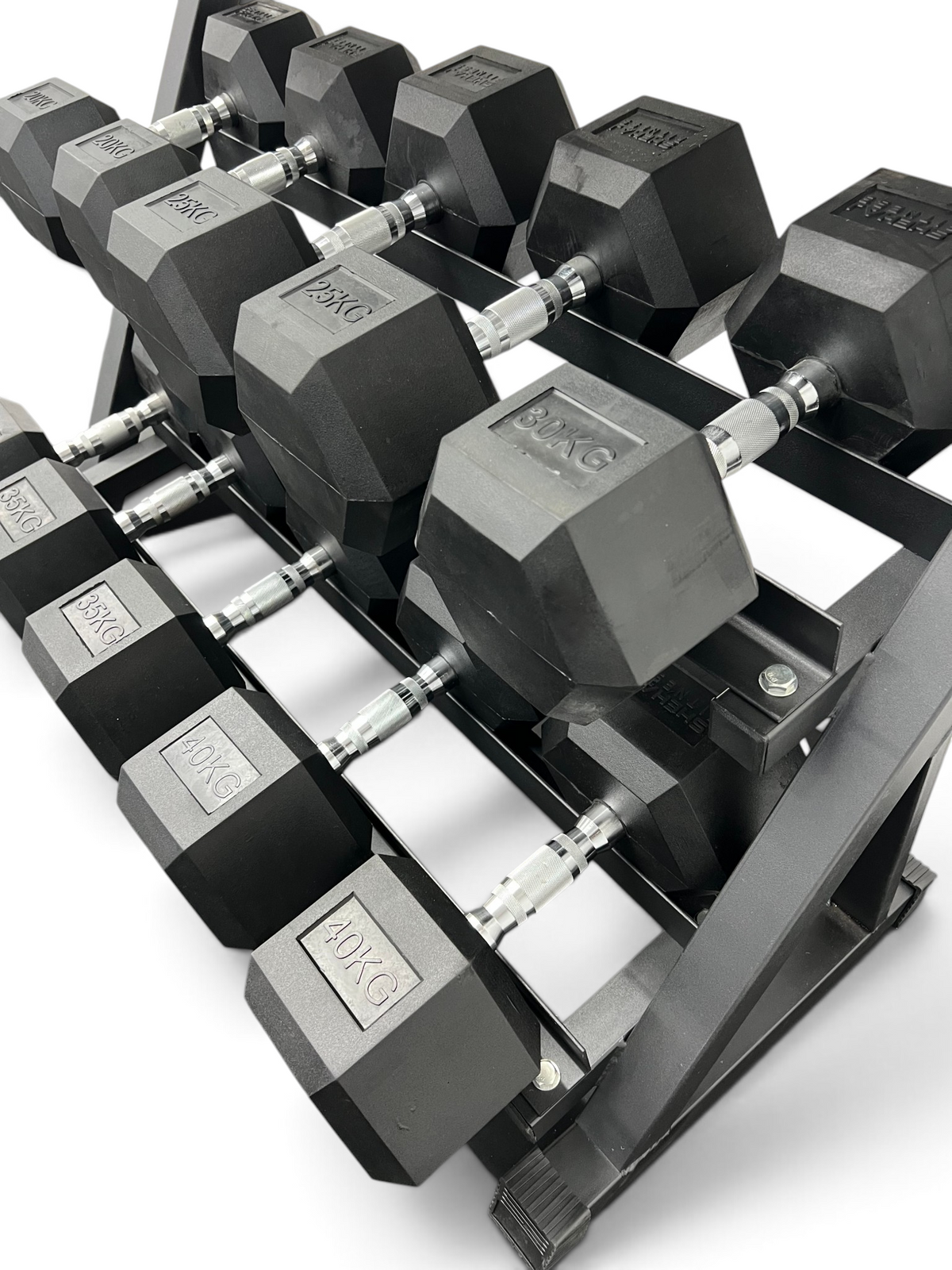 Hex Dumbbell 2.5kg-40kg Set & 4 Tier Rack Full Home Gym Weights Training