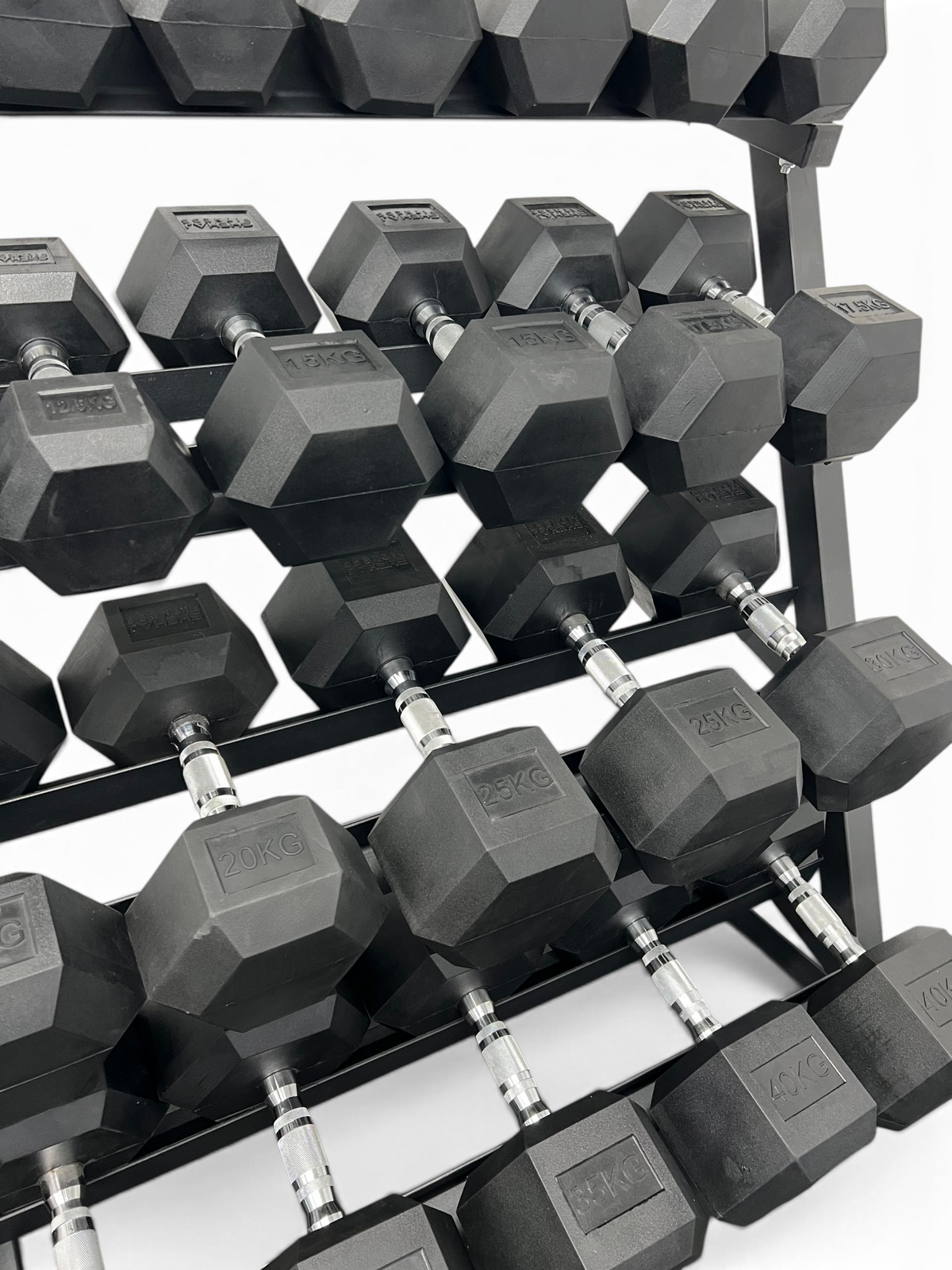 Hex Dumbbell 2.5kg-40kg Set & 4 Tier Rack Full Home Gym Weights Training