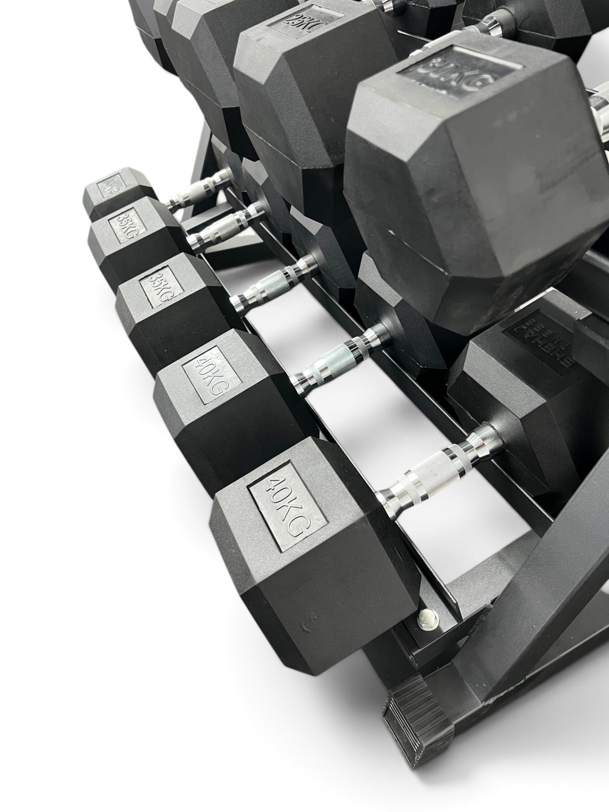 Hex Dumbbell 2.5kg-40kg Set & 4 Tier Rack Full Home Gym Weights Training