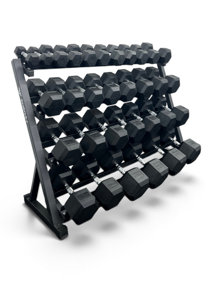 Hex Dumbbell Set 2.5kg-50kg With 4 Tier Rack Home Gym Weights 16 Pairs
