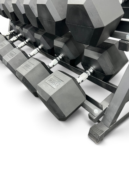 Hex Dumbbell Set 2.5kg-50kg With 4 Tier Rack Home Gym Weights 16 Pairs