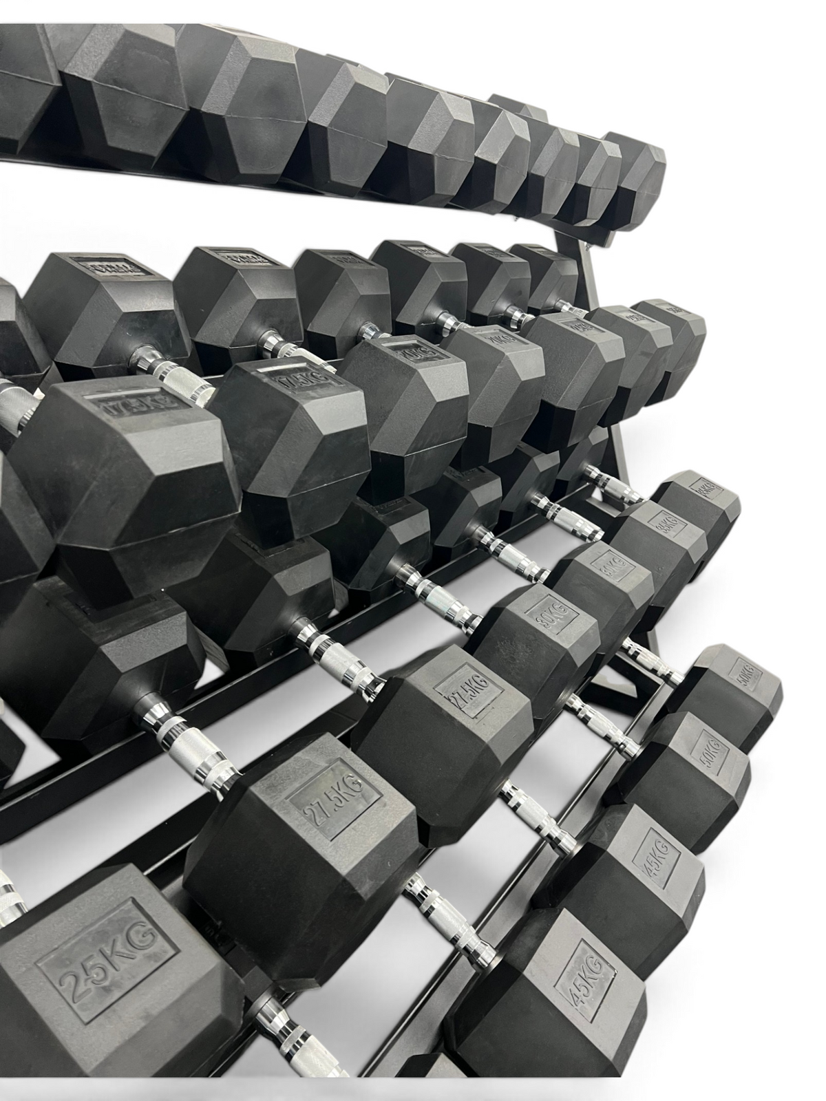 Hex Dumbbell Set 2.5kg-50kg With 4 Tier Rack Home Gym Weights 16 Pairs