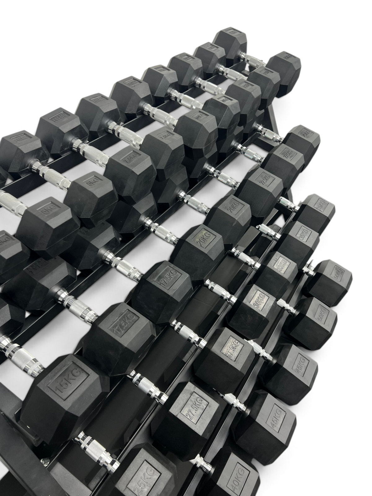 Hex Dumbbell Set 2.5kg-50kg With 4 Tier Rack Home Gym Weights 16 Pairs