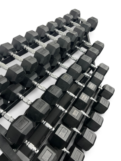 Hex Dumbbell Set 2.5kg-50kg With 4 Tier Rack Home Gym Weights 16 Pairs