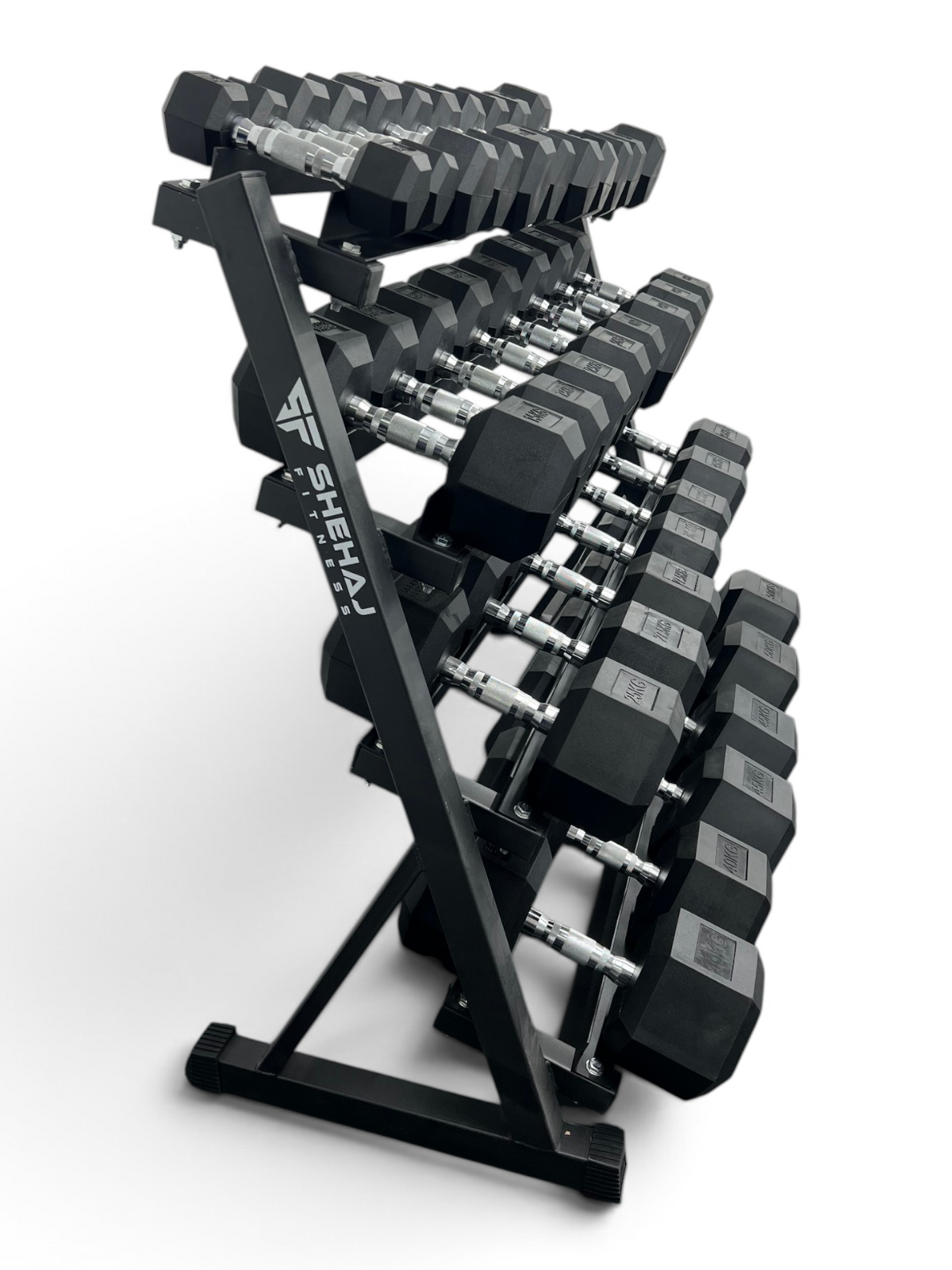 Hex Dumbbell Set 2.5kg-50kg With 4 Tier Rack Home Gym Weights 16 Pairs